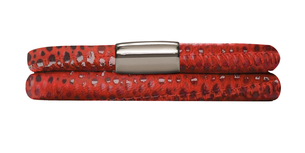 Rot Reptil zweifach silber