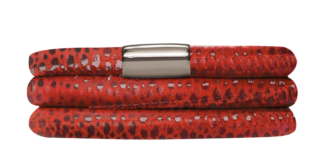 Rot Reptil dreifach silber