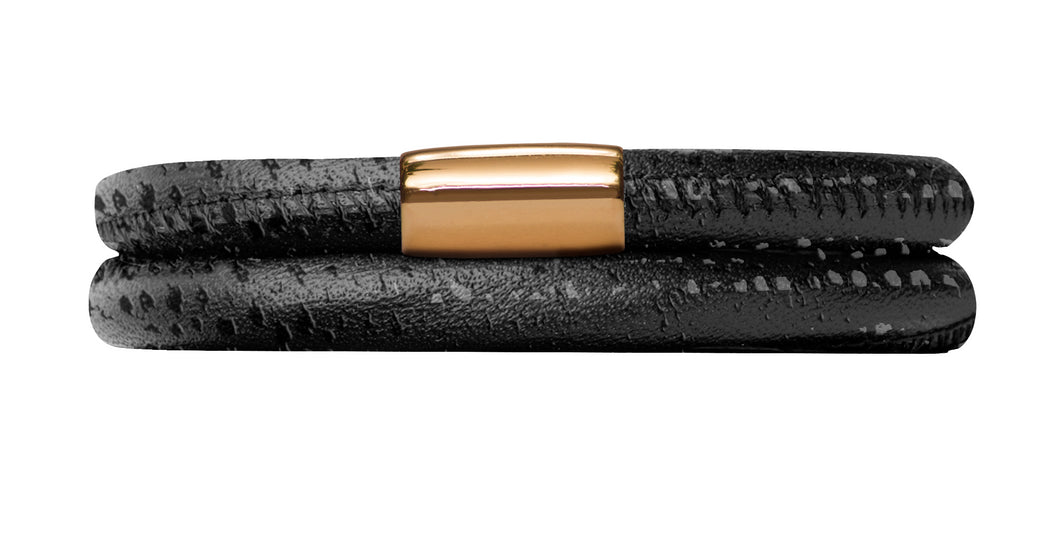 Schwarz Reptil Zweifach Gold