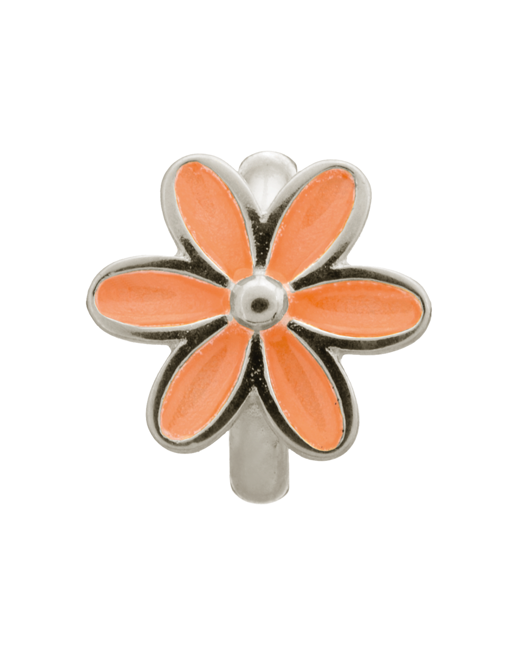 Coral Enamel Flower