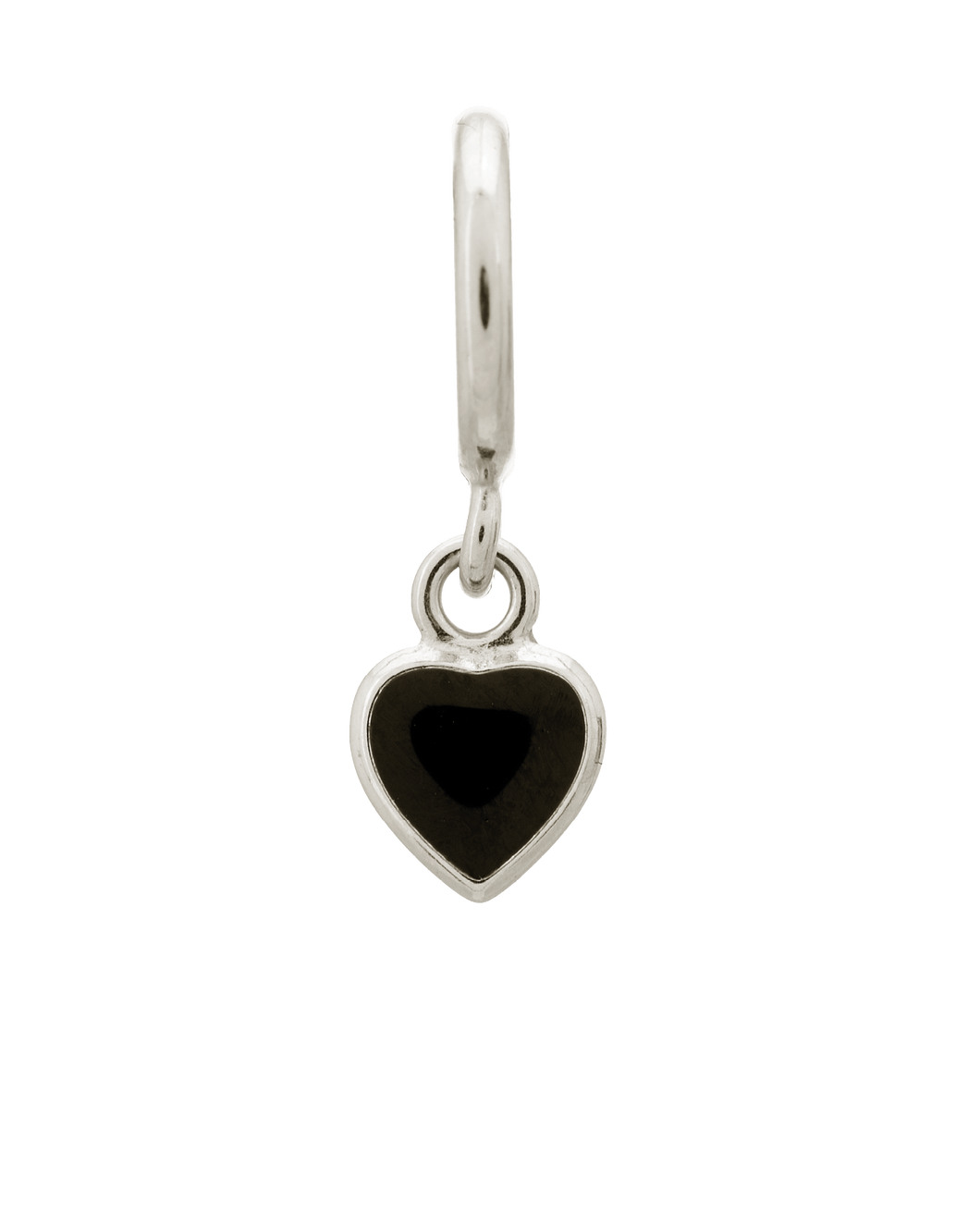 Black Enamel Heart Drop