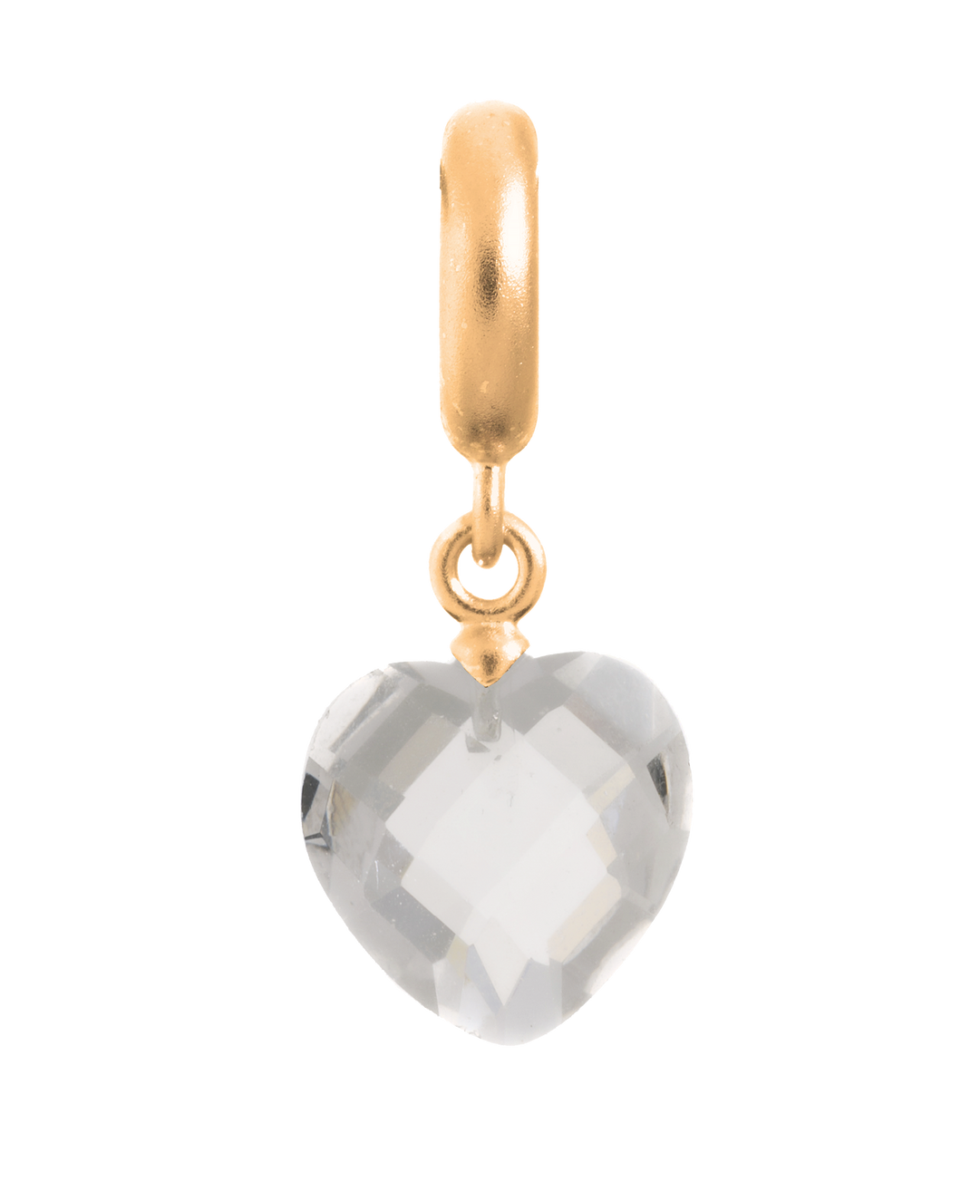 Clear Heart Cut Drop Gold