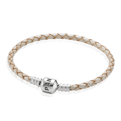 Lederarmband Einfach Beige