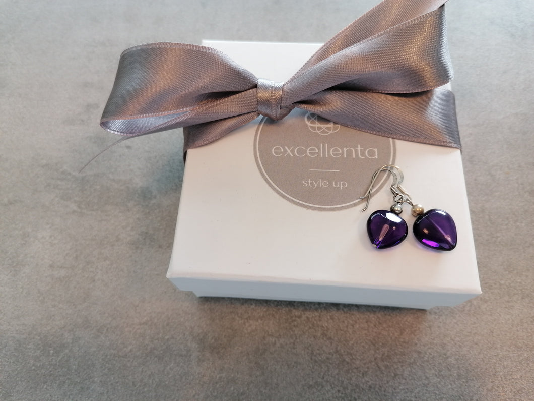 Ohrringe Amethyst - Herz