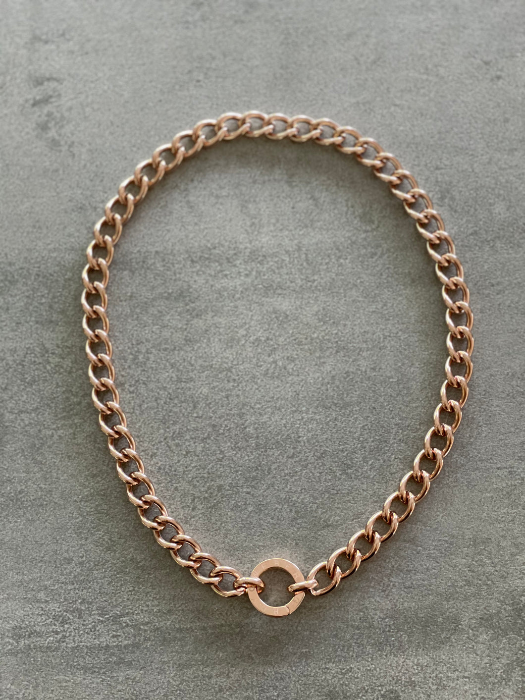 TRENDY - Kette massiv Edelstahl roseplated GW