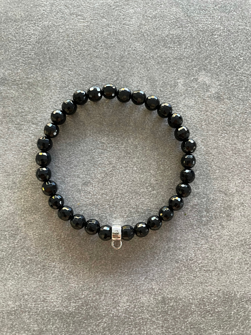 GM Armband schwarzer Achat facettiert